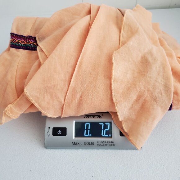 Pitusa Womens Eva Summer Ruffled Maxi Dress Peach Embroidered Trim Lounge Boho - Picture 8 of 8